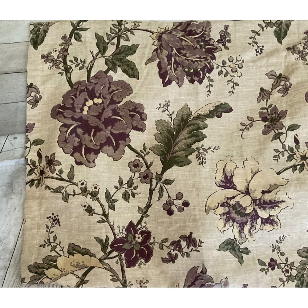 4 Piece Floral Lined Drape Panels Set 40x86 Plum Beige croscill homes